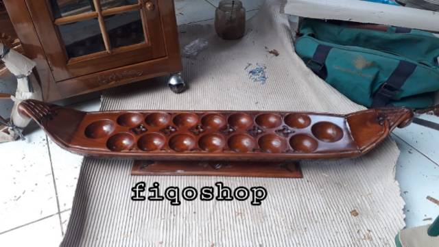 Dakon perahu 7 lubang Mainan tradisional Congklak Kerajinan Kayu furniture Jepara