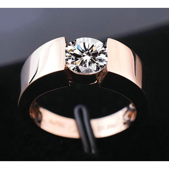 Cincin Pasangan Bahan Stainless Warna Rose Gold Dan Silver Untuk Pria Dan Wanita