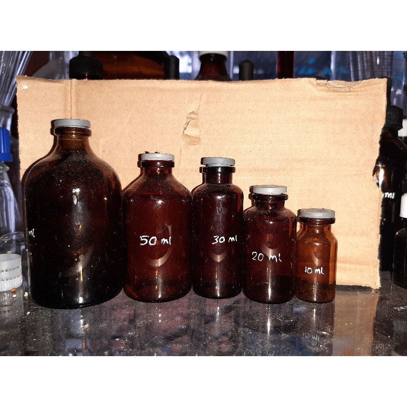 botol vial coklat 10-100 ml