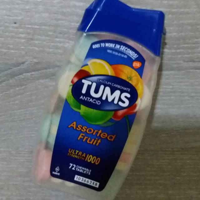 Tums Ultra Strength 1000 Antacid Assorted Fruits Tabs Rennie Heartburn Sakit Maag