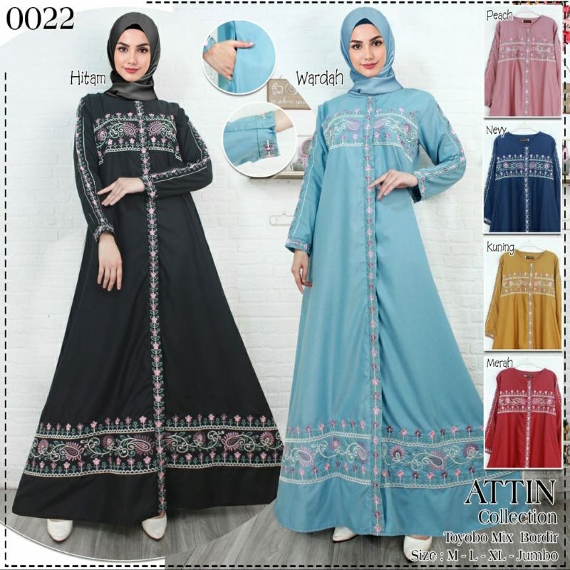 Gamis attin toyobo premium / Gamis toyobo / Gamis bordir / Gamis remaja / Gamis dewasa / Gamis jumbo