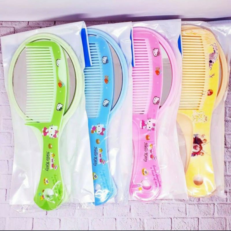 sisir cermin set - sisir kaca lucu - sisir wanita dengan kaca - sisir