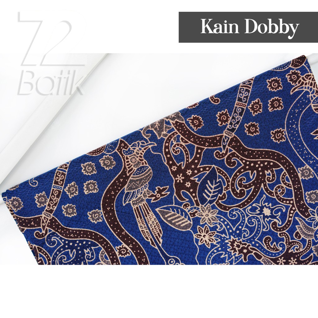 KAIN BATIK PREMIUM Dobby Motif Peksi Adiwilaga Warna Biru Tua Dark Blue Dolbi Dobi 728647 Cap 72 Jarik Jarit Samping Kebat Panjang Batik Dobby Modern Premium Bahan Seragam Batik Pernikahan Kantor Keluarga Murah Kamen Jadi Batik Bali Lembaran