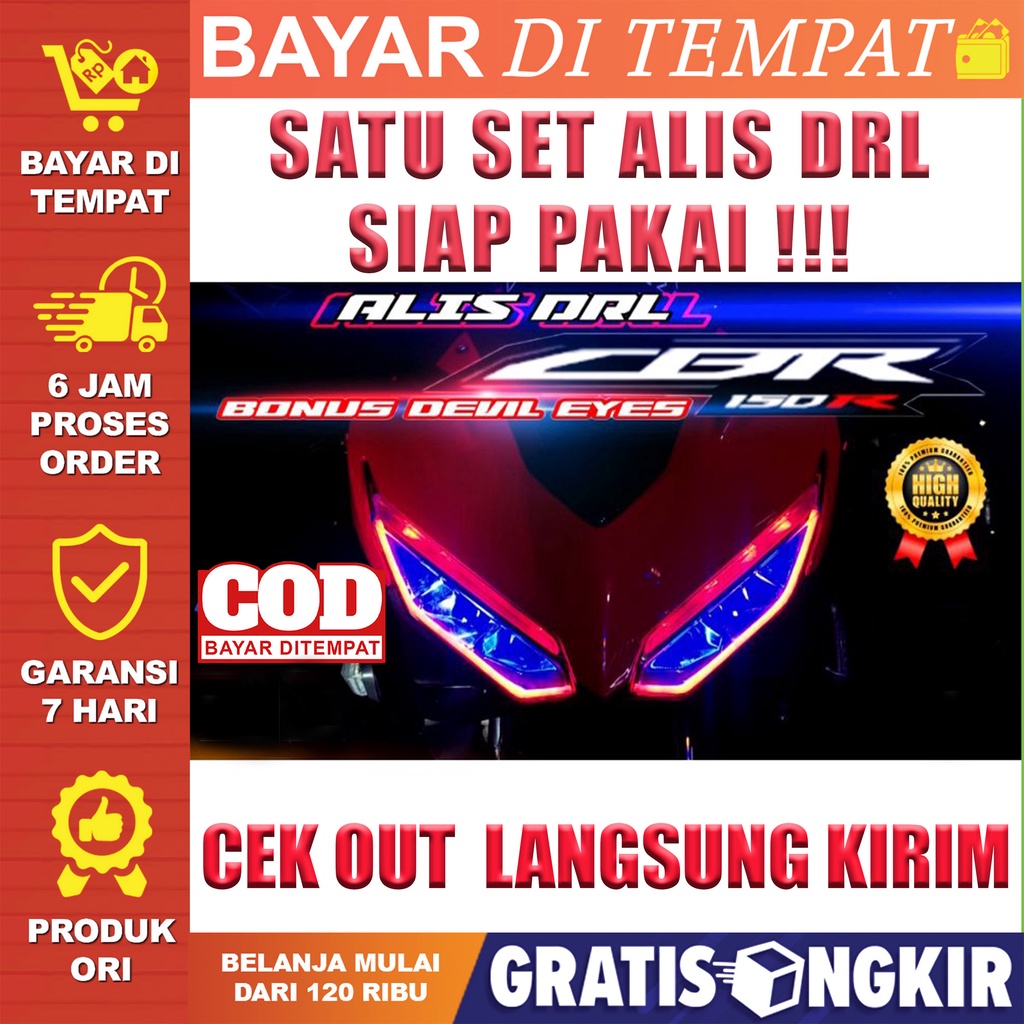LAMPU LED ALIS DRL CBR 150 R BONUS DEVIL EYES CBR 150 R LAMPU DEPAN SENJA CBR LED LAMPU LIS MOTOR CB