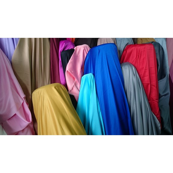 Bahan Kain Satin Velvet Polos Gamis Hijab Kerudung Jilbab Segiempat