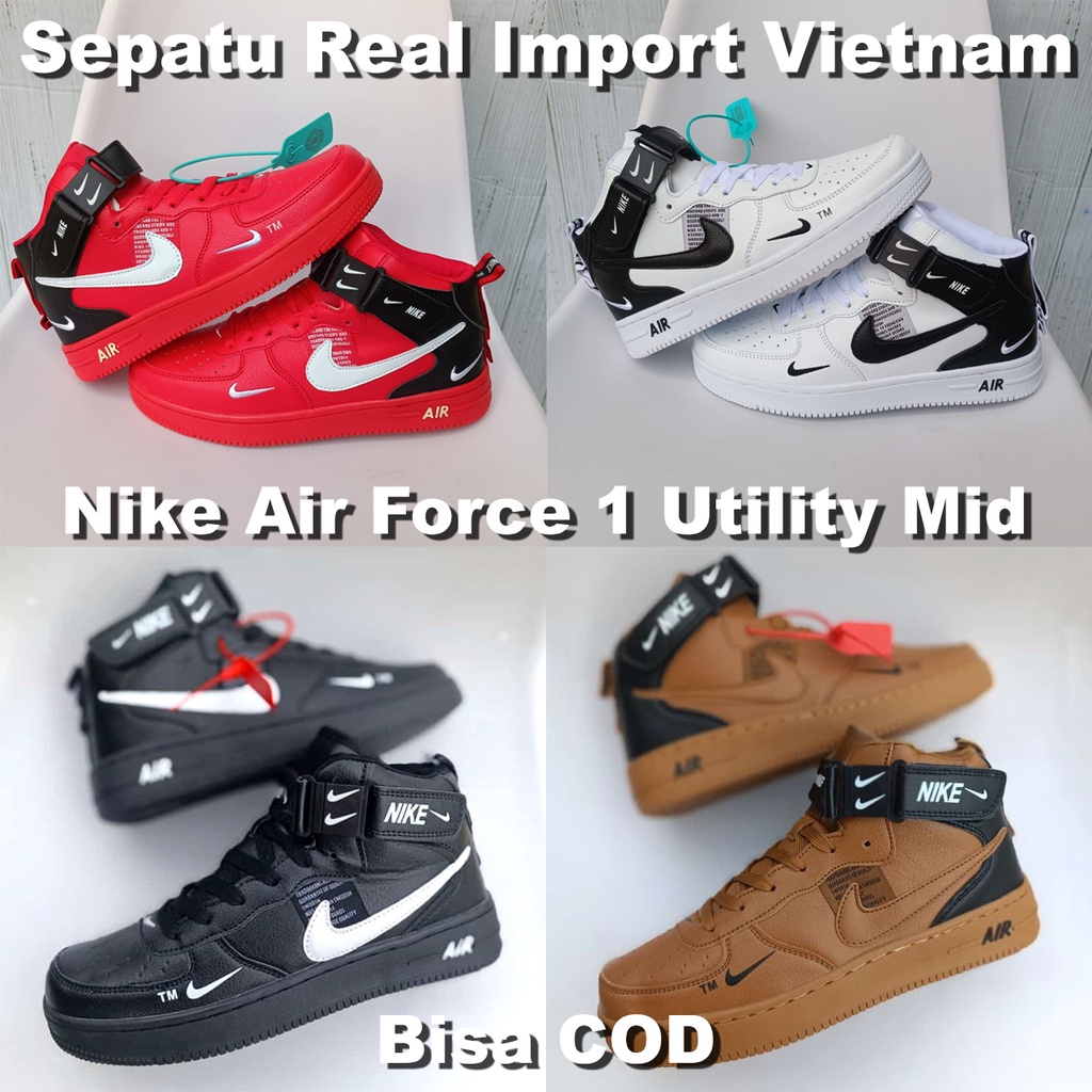 Sepatu Pria Wanita Sneakers Pria Wanita Unisex Casual Premium Import Nike Air Force One Utility Mid