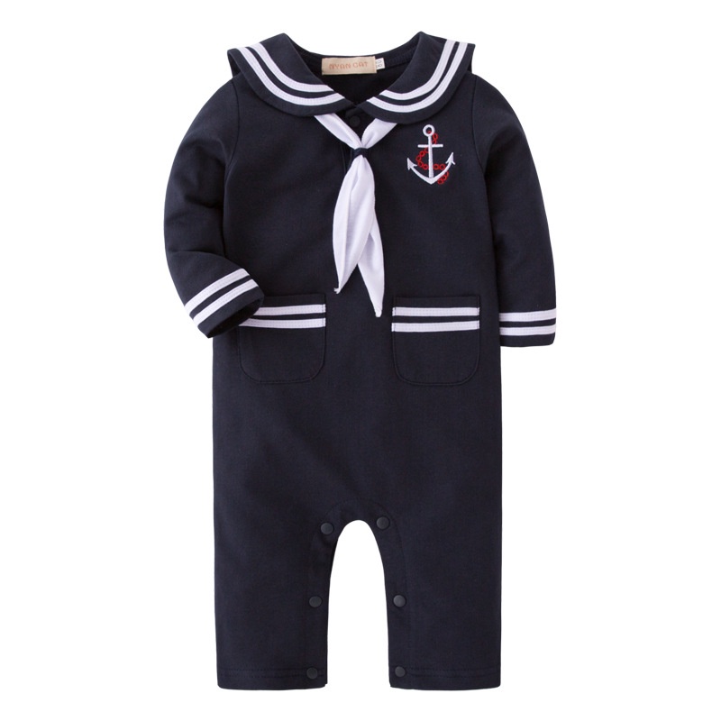 Romper Bayi Sailor Romper Baju Pelaut Anak Bayi Import-Tom Navy