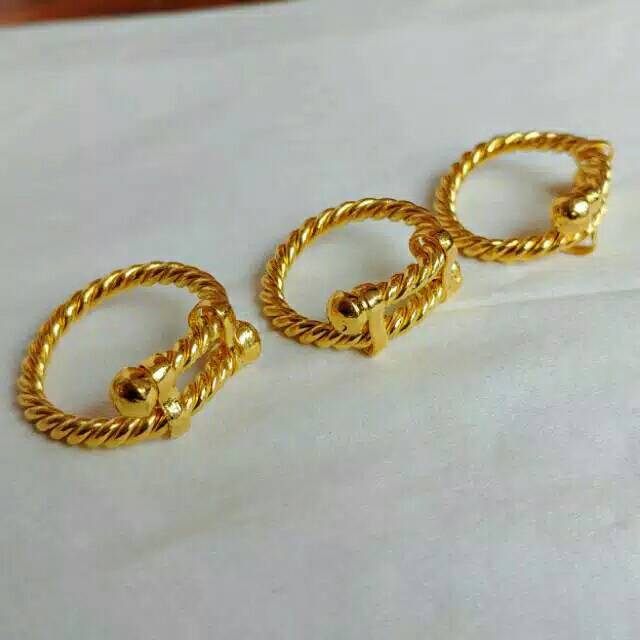 Cincin lilit model tambang lapis mas (persis seperti emas 24k)