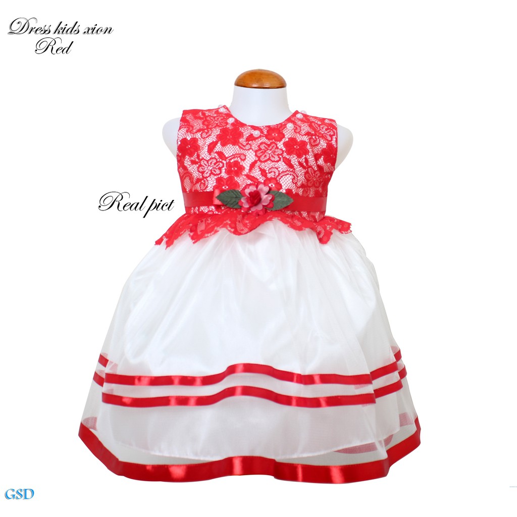 Dress Kid Xinon/Baju Terusan Anak Pesta 1-3thn Premium/Casual Dress Brukat Anak Terbaru Murah Cantik