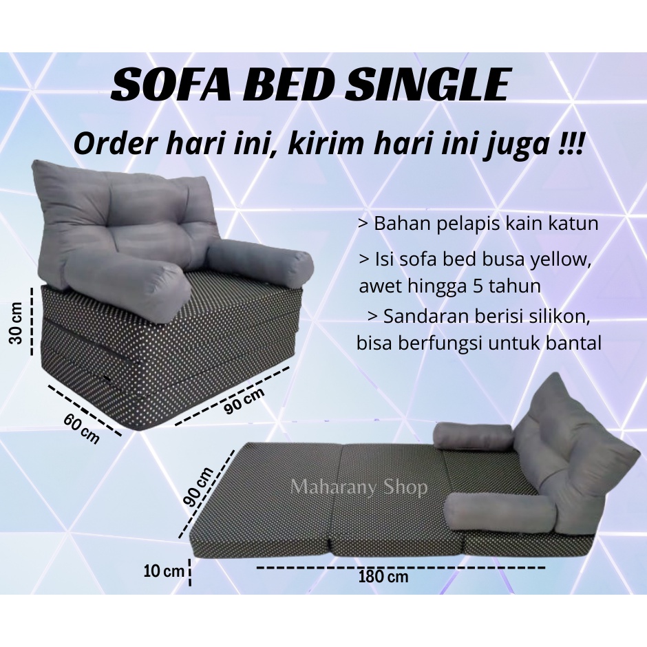 Kasur Single Lipat Busa Sofabed Kursi Tamu Minimalis Lipet Anak Murah
