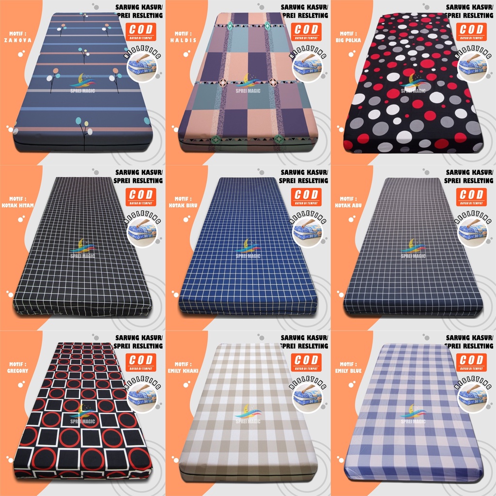 Sarung Kasur Busa Resleting Murah | Sprei Resleting 80x200 90x200 100x200 120x200 160x200 180x200 UC