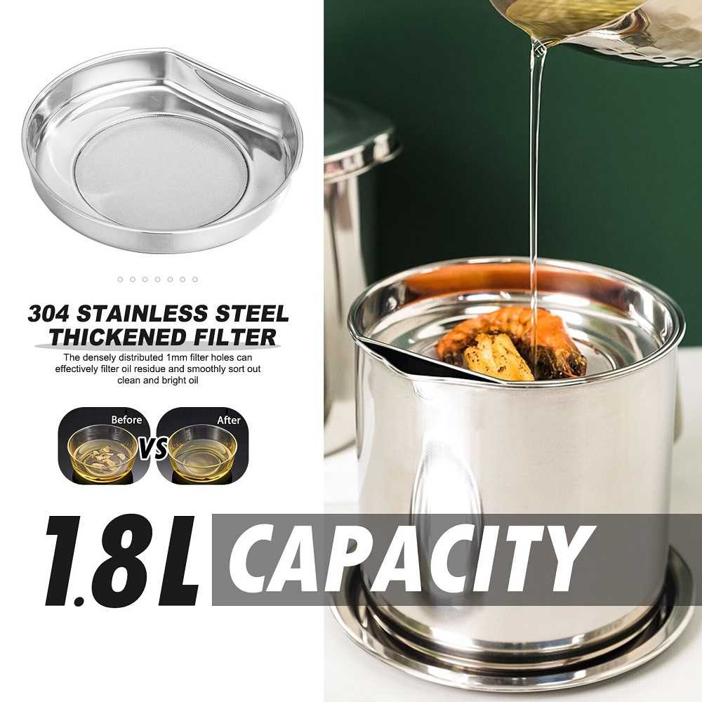 (BISA COD) RVOSTR COOKKIT Panci Saringan Minyak Oil Strainer Stainless Steel - HP-OCS18L