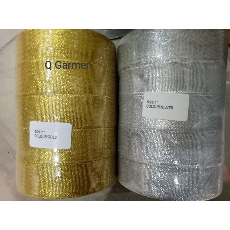 

Pita Satin 1inch emas dan perak