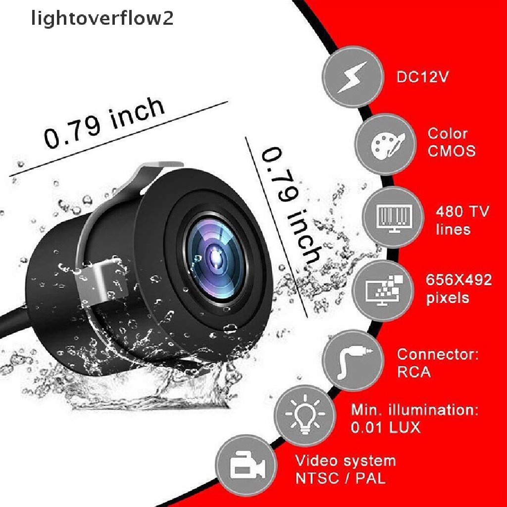 (lightoverflow2) Kamera Mundur / Parkir Mobil Mini Dengan Night Vision NTSC / PAL