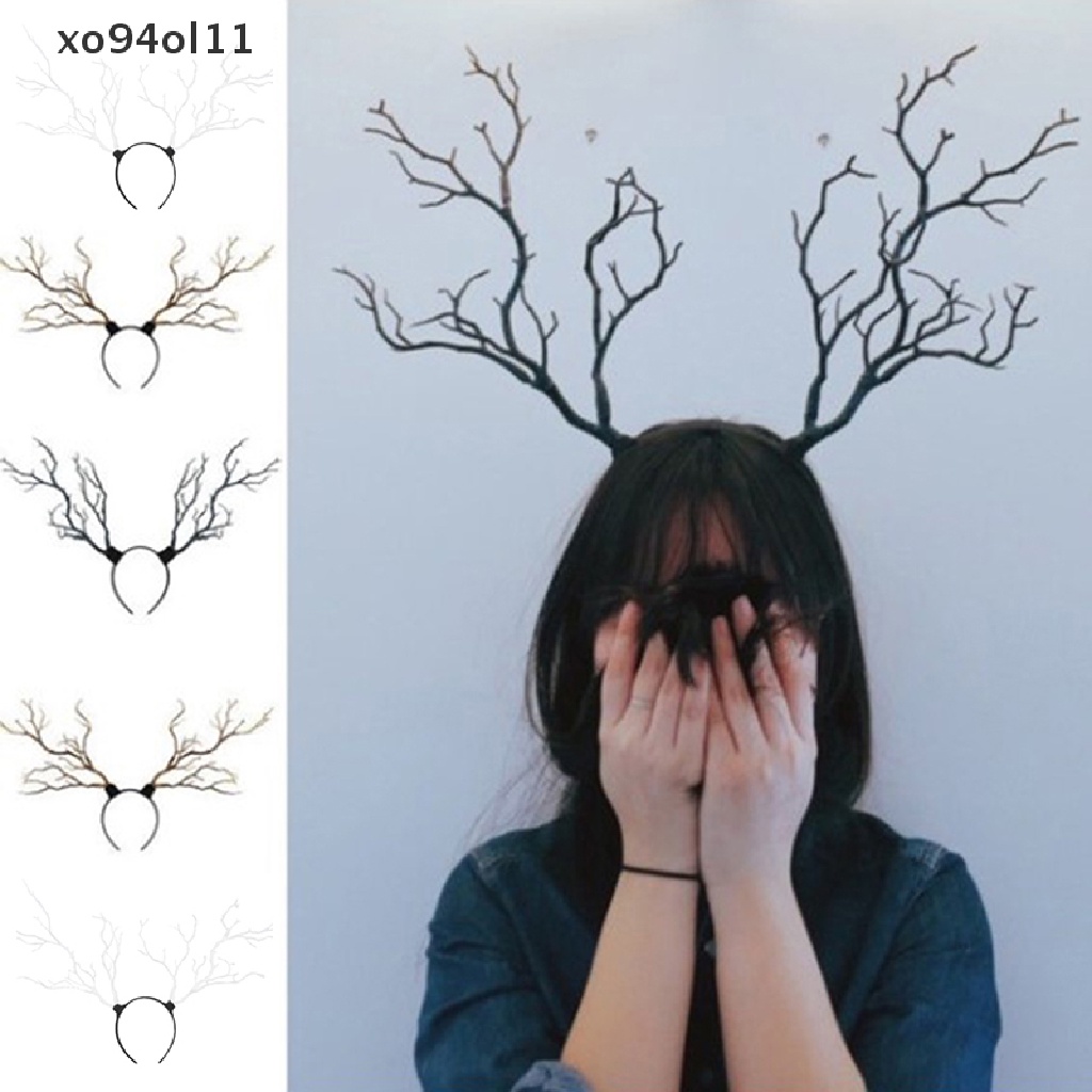 Bando Model Tanduk Rusa / Ranting Pohon Gaya Vintage Untuk Halloween / Natal