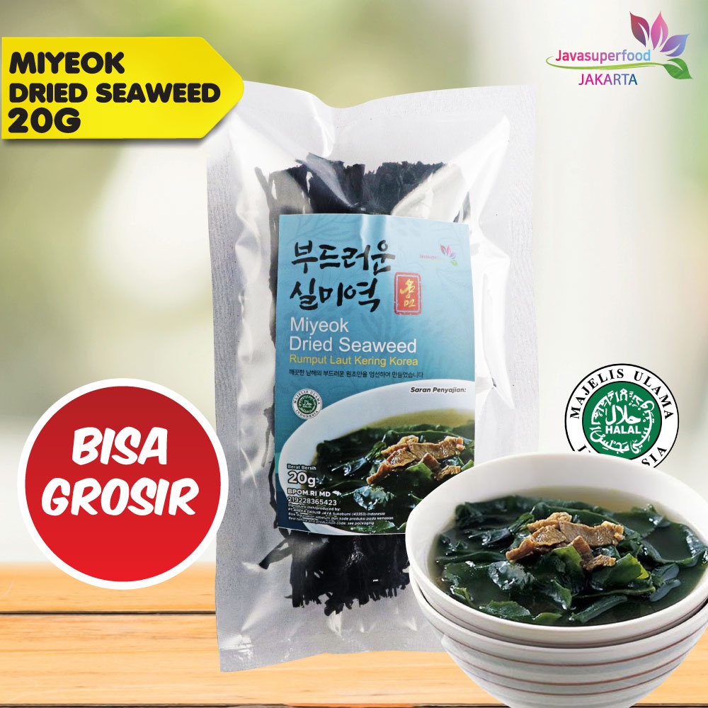 (1DUS) Dried Seaweed Rumput Laut Kering Korea / Wakame / Miyeok / Miso Soup 20g Halal