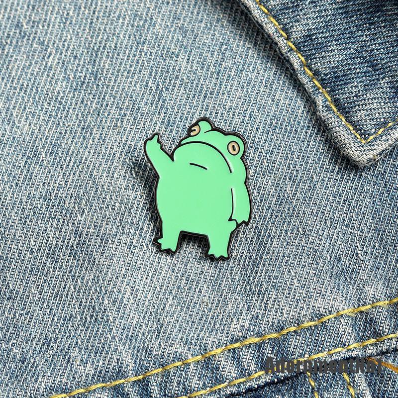 (Adornmentno1) Bros Pin Enamel Bentuk Katak Untuk Aksesoris Tas Ransel / Pakaian