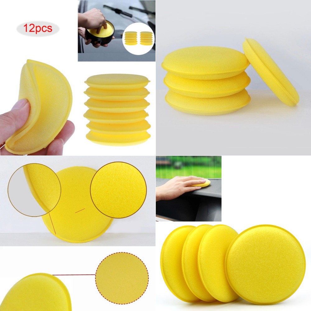 LEEPEE Spon Busa Pad Poles Wax Body Mobil 12 PCS - 13921 - Yellow/Kuning