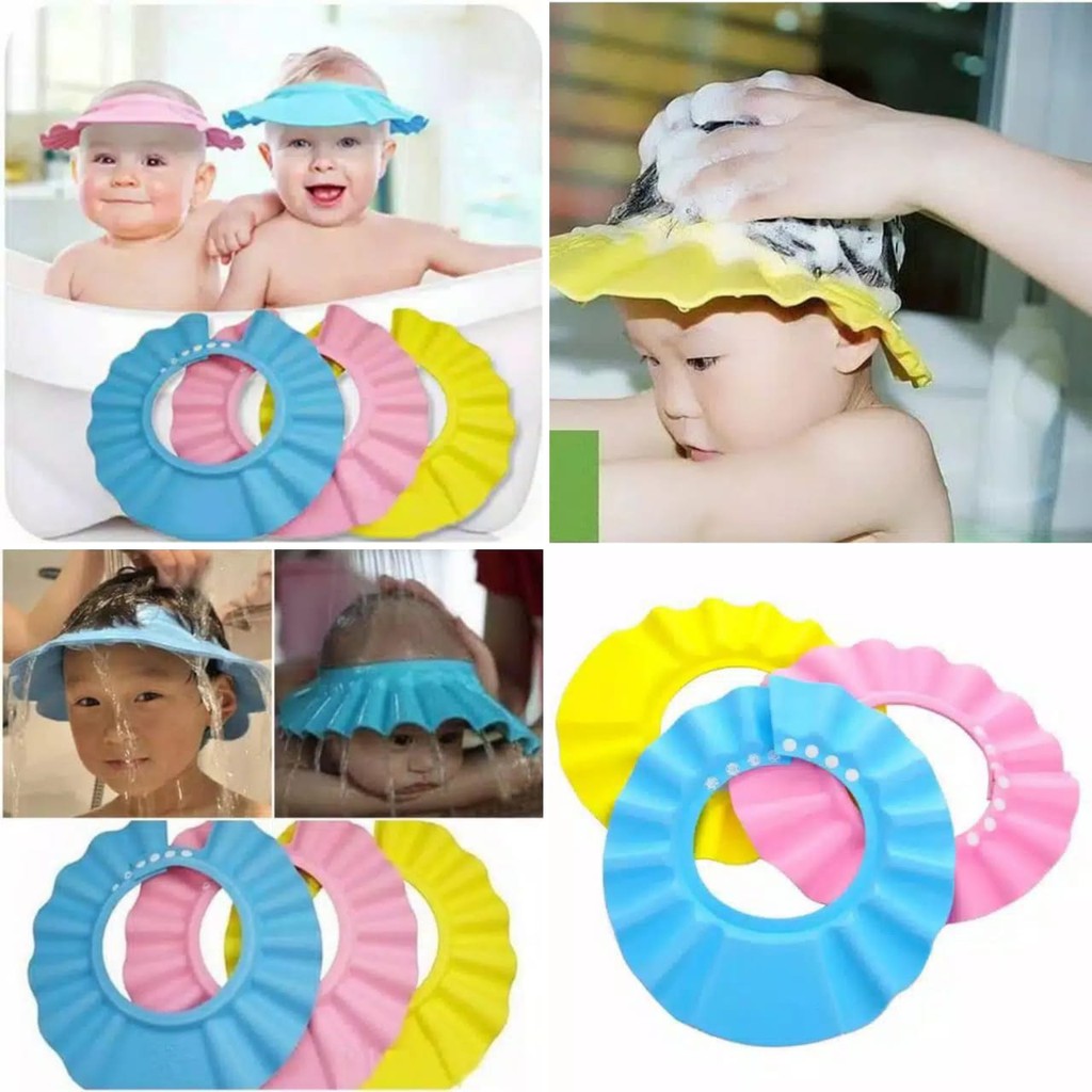 Topi Mandi Keramas Anak Bayi Baby Anti Air