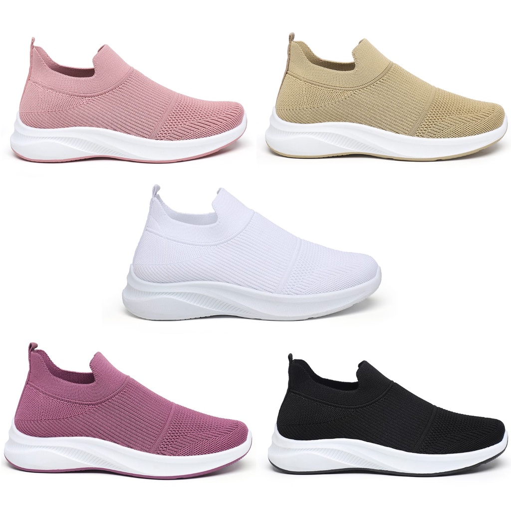 Sneakers Wanita Sport Shoes Canvas Cewek Sepatu Slip On 2030