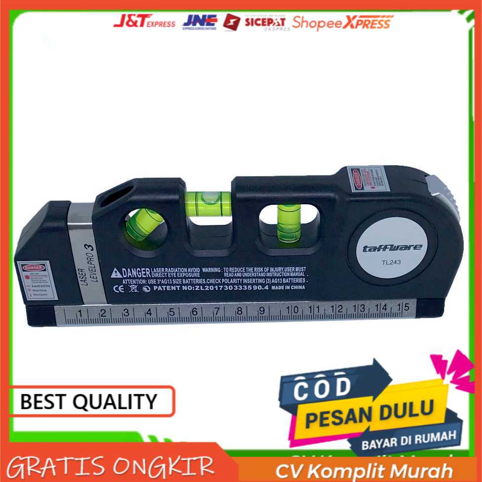 

PROMO Taffware LEVELPRO3 Penggaris Laser Horizontal 250CM + Waterpass COD