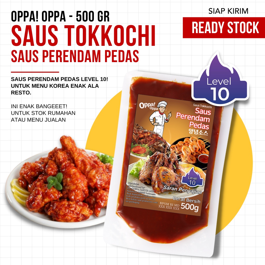 Saus Tokkochi Perendam Pedas Tiga Level Oppa! Oppa (TERMURAH)