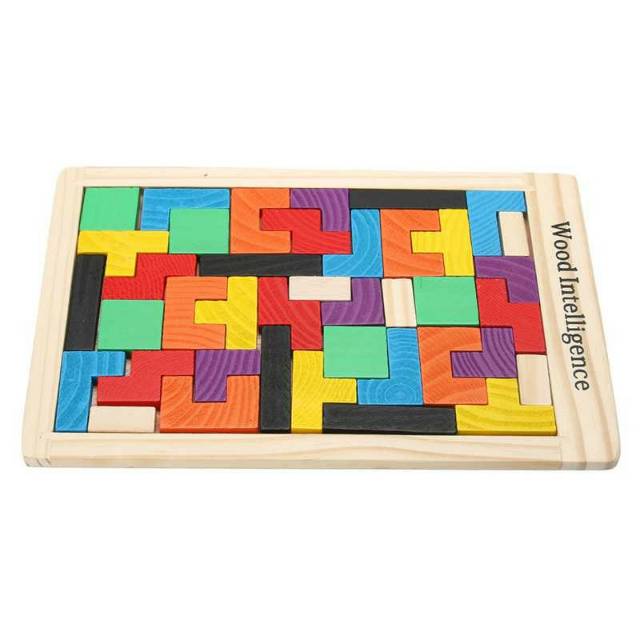 Mainan Puzzle Tangram Tetris Edukasi Untuk Anak Anak Multiwarna Murah