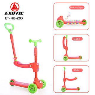 SCOOTER EXOTIC HB203 OTOPED ANAK  3in1 BISA JADI PUSH BIKE 