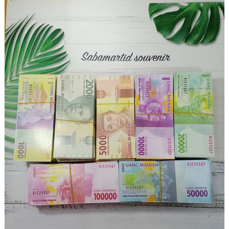 Replika uang rupiah uang mahar uang mainan min 10 lembar Replika uang rupiah uang mahar uang mainan min 10 lembar