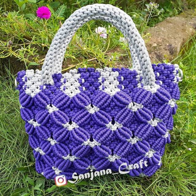 Tas tali kur motif bunga jagung