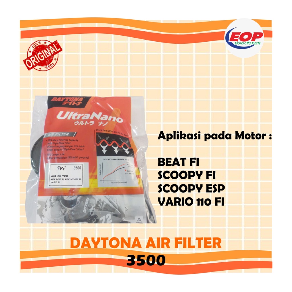 Daytona Filter Udara BEAT FI,SCOOPY FI, SCOOPY ESP,VARIO 3500 Original