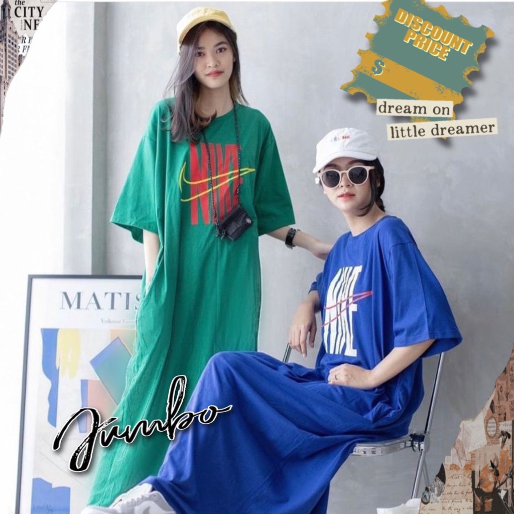 Damai fashion jakarta - long dress JUMBO wanita NIKEN NIKEN KEN KEN - konveksi murah tanah abang