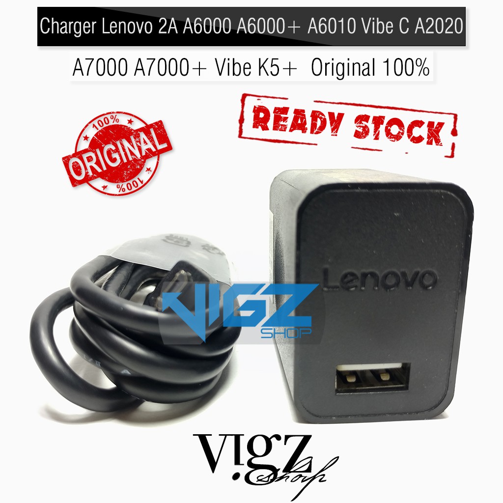 Charger Lenovo 2A A6000 A6000 Plus A6010 Vibe C A2020 A7000 A7000 Plus Vibe K5 Plus Original 100%