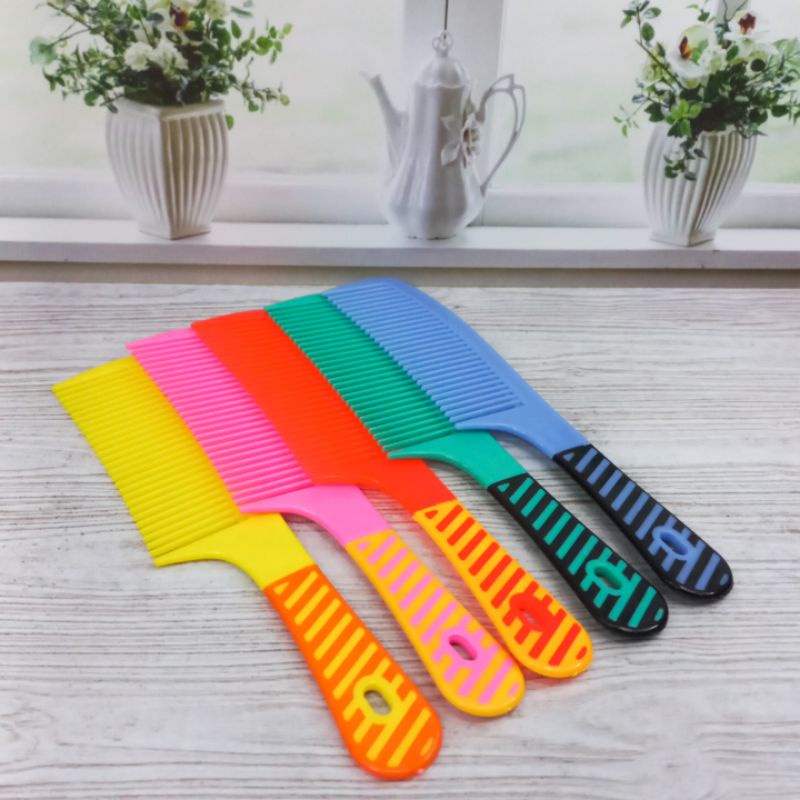 Sisir Rambut Isi 12Pcs Sisir Gagang Warna Garis 20Cm Grosir