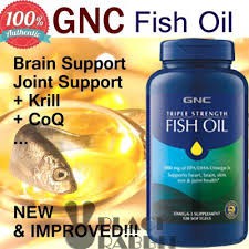 GNC Fish Oil Omega-3 120 Softgel Triple Strength Fish Oil Suplemen Diet