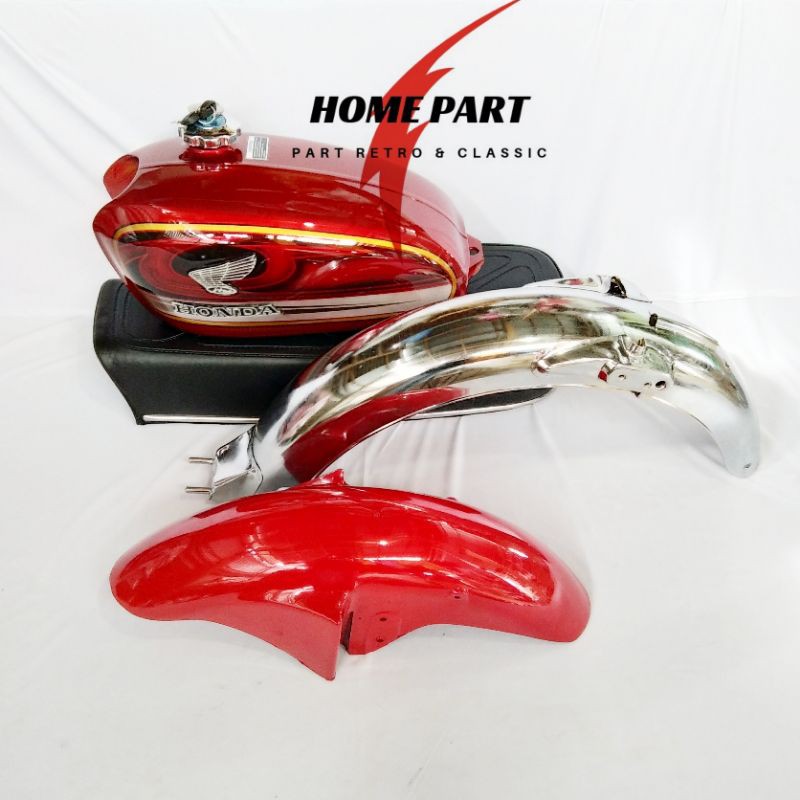 BODY SET CB 100 CB 125  WARNA MERAH SPAKBOR MERAH