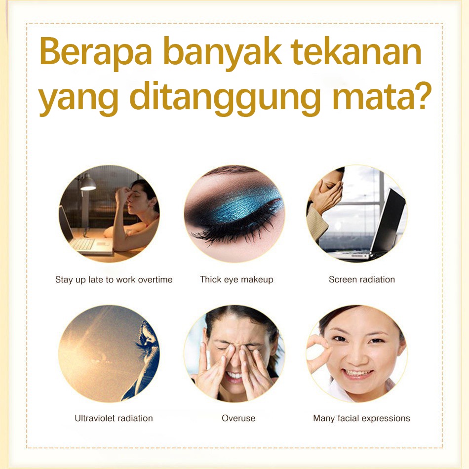 【ORIGINAL】Krim Mata Eye Cream Polypeptide Elastic Repair Eye Cream Krim mata lingkaran hitam 30g Remove Eye Pattern/ Eye Bags /Fat-Free Granules / Fade Dark circles / Moisturizing bpom