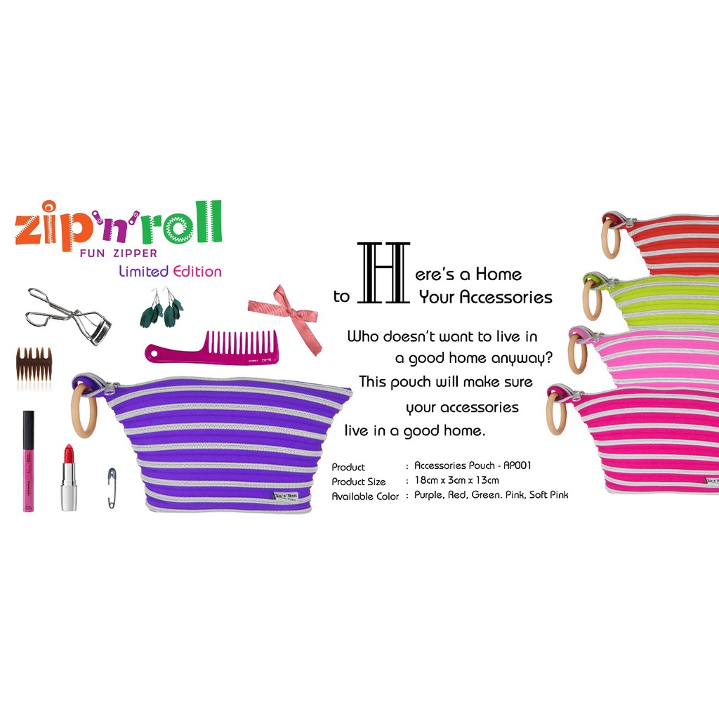 

ZIP N ROLL | Accessories Pouch Ring | Pouch Kosmetik | AP-001GS