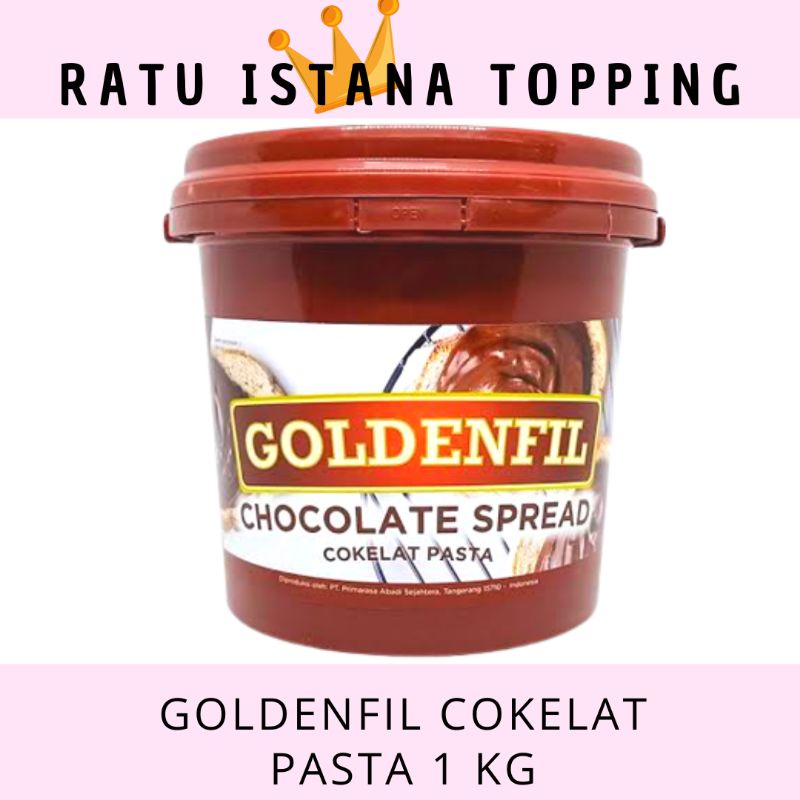 

GOLDENFIL COKELAT PASTA CHOCOLATE SPREAD 1 KG SELAI COKLAT PREMIUM