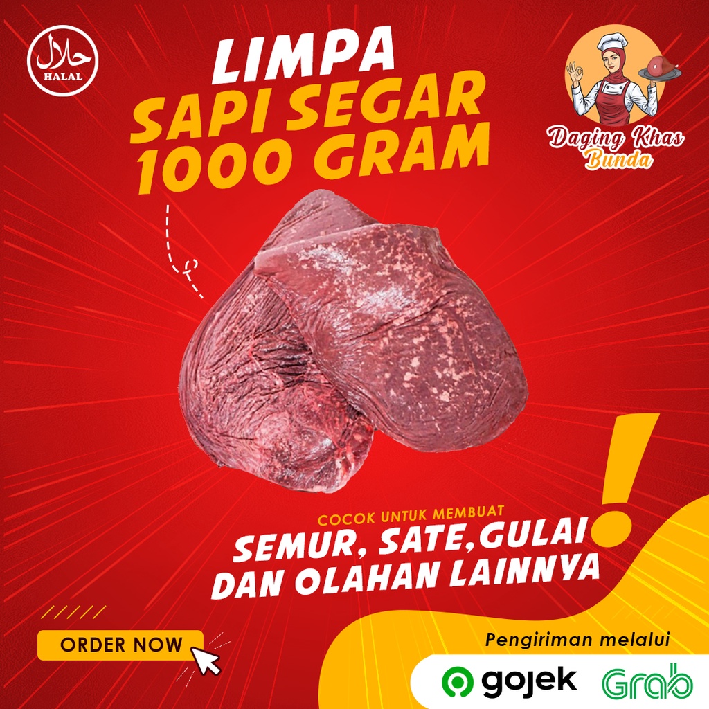 

(PREMIUM) Limpa Sapi Lokal Segar FRESH 1KG 1 KG 1000 gram