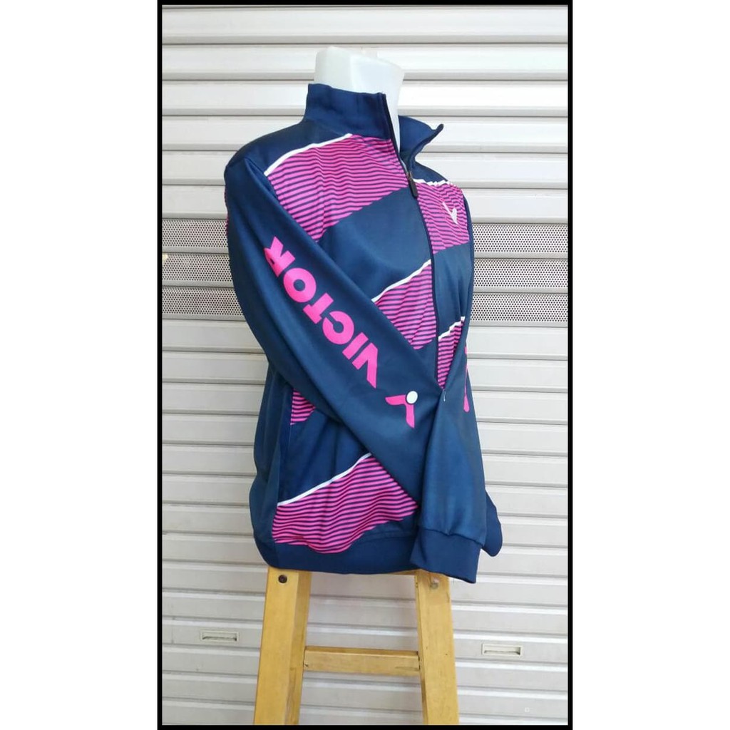 Jaket Badminton Victor Jv.18 Navy/Magenta