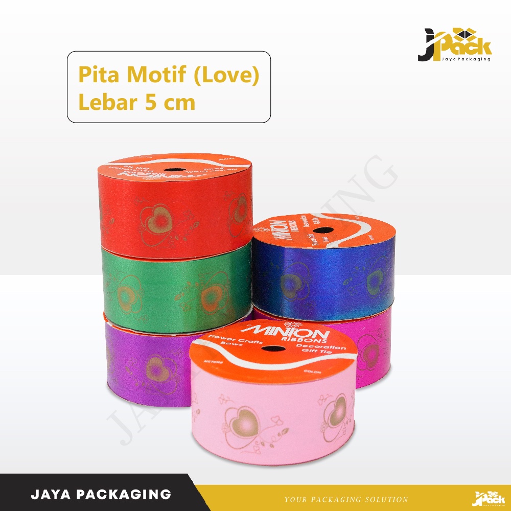 

Pita Motif love ( 2" / 5 cm ) Per Roll pita/pitakado/pitamotif/hampers