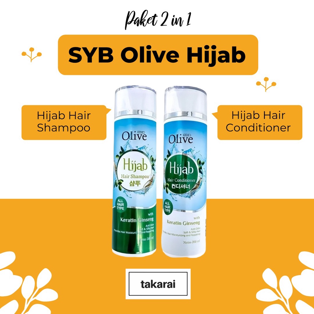 [ORI] SYB Olive Hijab Paket 2in1 Shampoo + Conditioner Perawatan Rambut Wanita Berhijab - 200ml BPOM