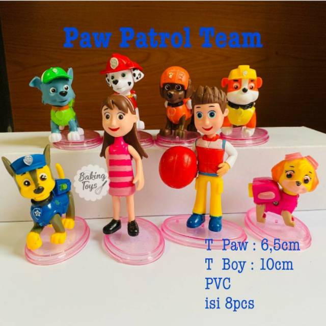 Paw Patrol Team Figure Set Mainan Anak Hiasan Kue Paw Patrol Team Figure Set Mainan Anak Hiasan Kue