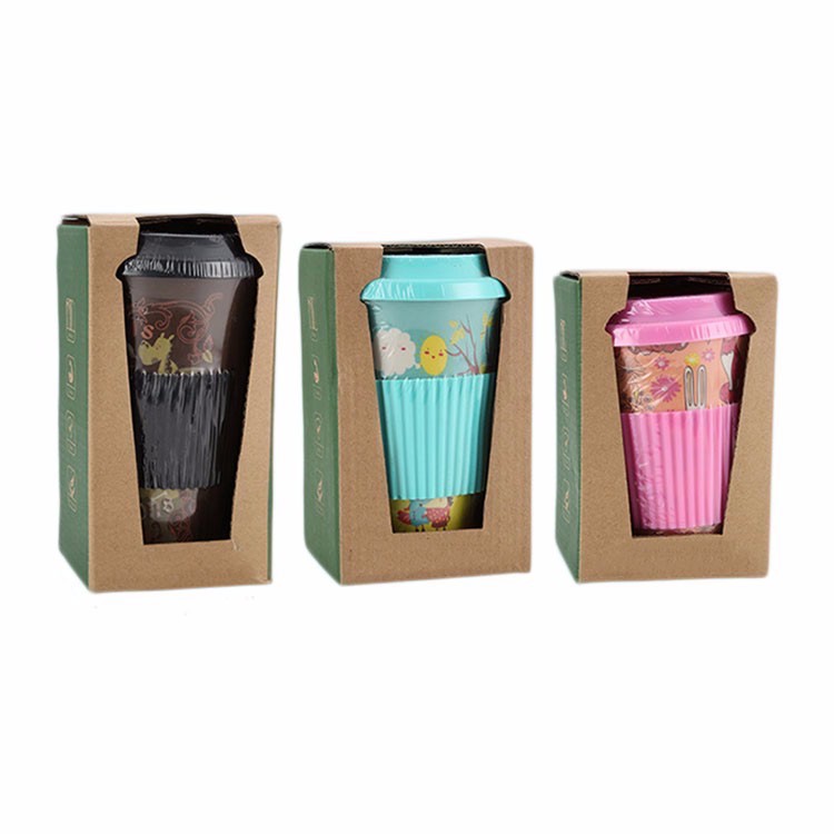 Reusable Bamboo Fiber Coffee Cup with Silicone Case