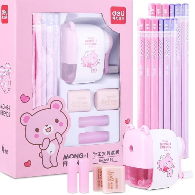 

Order.!>-812 Deli Stationery set 4 in 1 68896 - Biru Muda