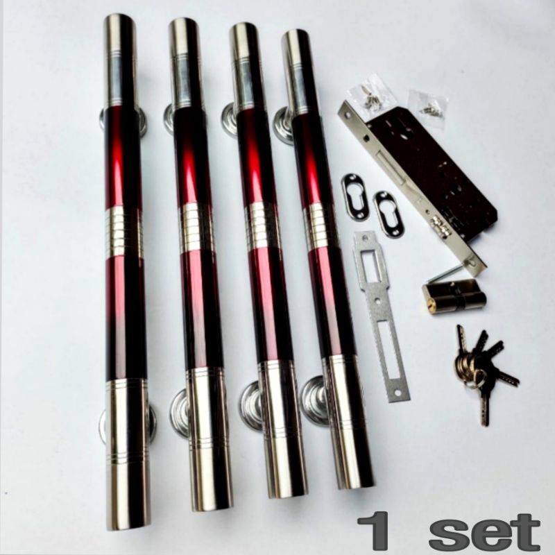 1 set handle pintu gagang tarikan pintu minimalis pegangan pintu stainless 4 biji handle terbaru