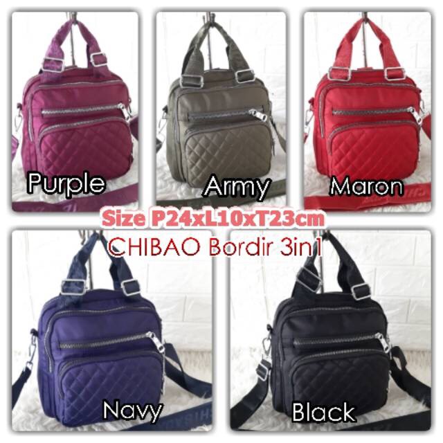 LUCKYMALL Tas Wanita Import Jinjing Selempang Ransel CHIBAO CB1813 1813 Bordir CB1056 - 13 CB0156 3 In 1 3in1