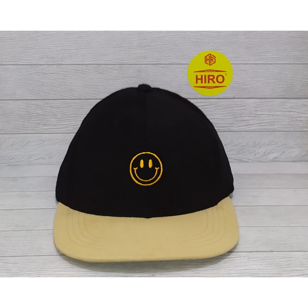 [COD]Topi Snapback Bordir SMILE Original New Model/Topi Distro Pria/Topi Distro Terlaris