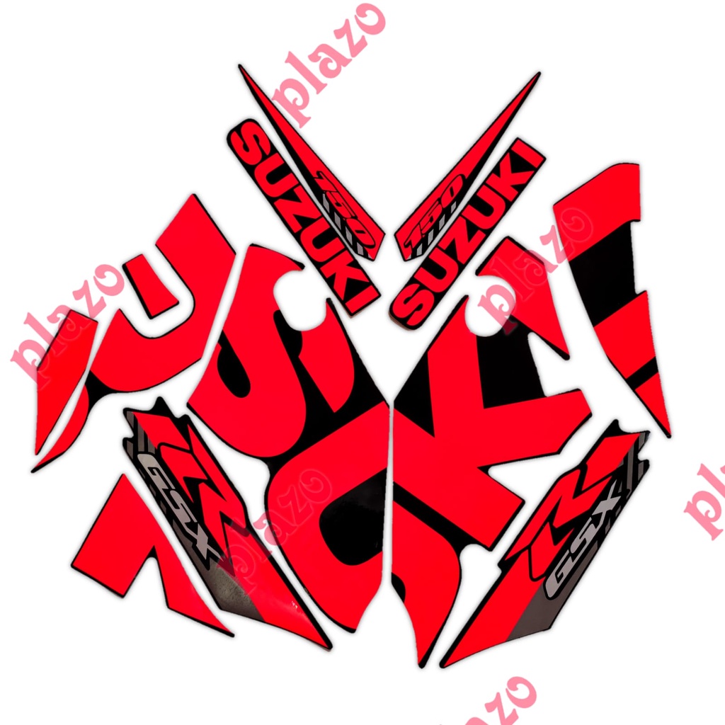 Striping stiker body motor gsx 150r 2016 hitam-merah